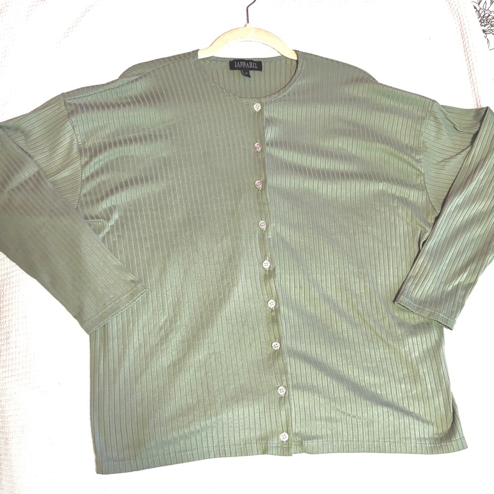 Sapphire Green Button-Up Blouse